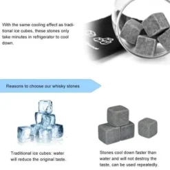 Whiskystenar-Högkvalitativa Whiskystenar Dryckskylare Ice Stones Set med 9 st, bästa presenten