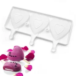 Hjärta Glassform, Hjärta Popsicle Silikonform Glassform 3 st Glassar