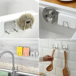Hållare i rostfritt stål för disksvampen
