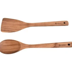 HÄLLMARK TRÄSPATEL 40 CM + TRÄSLEV 40 CM , stekspade trä, slev trä