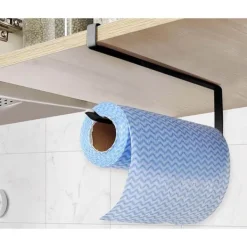 Hängande Hållare för Hushållspapper | Hushållspappershållare utan Borrning Svart