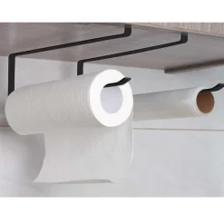Hängande Hållare för Hushållspapper | Hushållspappershållare utan Borrning Svart