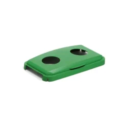 Hængslet låg til affaldsspand Durable Durabin 60L grøn - med 2 sorteringshuller