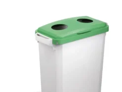Hængslet låg til affaldsspand Durable Durabin 60L grøn - med 2 sorteringshuller