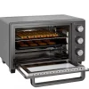 HOMCOM Miniugn 21L 1400W Justerbar Temperatur 100-230°C och Tid 60 min med Bakplåt och Galler i Rostfritt Stål, Grå