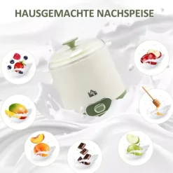 HOMCOM Yoghurtmaskin Vit Plast 1,5L med Sil - Perfekt för Grekisk Yoghurt