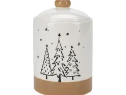 Home Styling Collection Słoik na ciasteczka z motywem choinek, Ø 12,5 x 18 cm