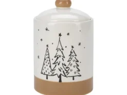 Kakburkar-Home Styling Collection Słoik na ciasteczka z motywem choinek, Ø 12,5 x 18 cm