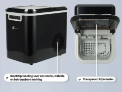 Ismaskiner-HomeTech Isbitarmaskin – Isbitsmaskin – 2,2 Liter – Svart