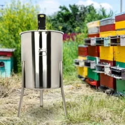 Honungsburkar-Honungsslunga - Elektrisk 8-ramars - Rostfritt stål - 220 V - 140 W motor - 370 varv/min - Cylindrisk