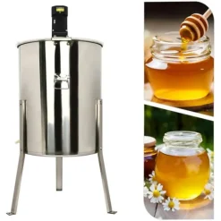 Honungsburkar-Honungsslunga - Elektrisk 8-ramars - Rostfritt stål - 220 V - 140 W motor - 370 varv/min - Cylindrisk