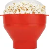 Popcornmaskiner-Hopfällbar Popcorn Maker skål - Gör popcorn i mikrovågsugnen - röd