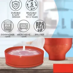 Popcornmaskiner-Hopfällbar Popcorn Maker skål - Gör popcorn i mikrovågsugnen - röd