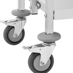 Tillbehör För Matservering-Hopfällbar serveringsvagn, rostfritt stål, 3 hyllplan, upp till 90 kg