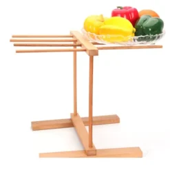 Hopfällbar Träpasta Torkställning Bokträ Nudelspaghetti Hållare
