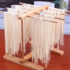 Hopfällbar Träpasta Torkställning Bokträ Nudelspaghetti Hållare