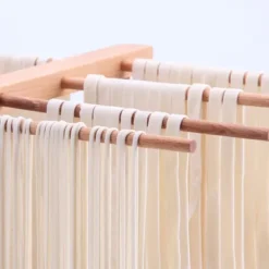 Hopfällbar Träpasta Torkställning Bokträ Nudelspaghetti Hållare