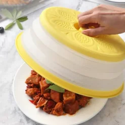 Hopfällbart mikrovågslock Avloppskorg Frukt Grönsaker Korg Matlock