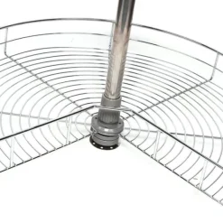 Hörnkarusell för köksskåp - Svängbar Halvcirkelkorg - 270° Rotation - Höjdjusterbar 71 cm - 2 Nivåer - Järn - Silver