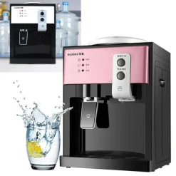 HS-09, fristående vattenkylare & dispenser, varm/kall, avtagbar design, silver, för hem eller kontor