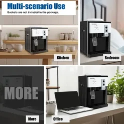 Vattenkylare-HS-09 varm- och kallvattenkylare, fristående toppmatad dispenser, för hem/kontor, svart