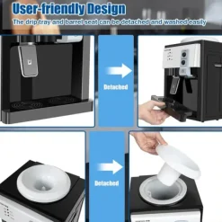 Vattenkylare-HS-09 varm- och kallvattenkylare, fristående toppmatad dispenser, för hem/kontor, svart