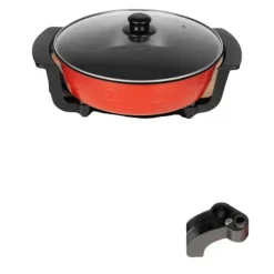 Hushålls Hot Pot, 5-nivå Temperaturkontroll, Non-Stick Beläggning,Röd