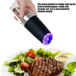 Juicepressar-Hushålls multifunktionell elektrisk malningsverktyg pepparkvarn induktion kryddkvarn köksredskap (svart)