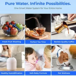 Vattenkylare-Hydrofast W100 vattenrenare - 8 temperaturinställningar RO-filtrering UV-sterilisering 4 liters tank 2200W omedelbart varmvatten