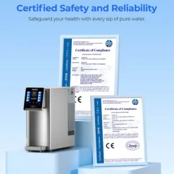 Vattenkylare-Hydrofast W100 vattenrenare - 8 temperaturinställningar RO-filtrering UV-sterilisering 4 liters tank 2200W omedelbart varmvatten