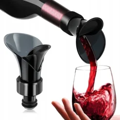 2-i-1 Vinluftare Dekanter Flaskpip med Förslutning