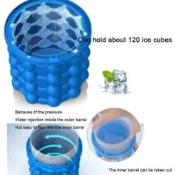 Ice Bucket Creative Silikon Ishink Bärbar iskubsform (2 i 1) Utrymmesbesparande iskubsmaskin, för läsk[671]