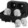 Isformar-Ice Cube Mould - AN - 3D Skull - Silikon - Svart - Lock ingår