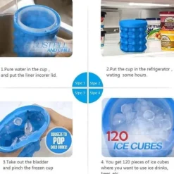 Isformar-Ice Genie, Ice Cube Maker Genie, 2 i 1 Ice Cube silikonformar för whiskycocktail och vilken dryck som helst