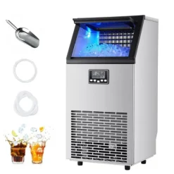 Ismaskiner-IJsblokjesmachine - Commerciële ijsmachine - Productie 45 kg/dag - Opslag 13 kg - Vrijstaand/onderbouw - Roestvrij staal - Zelfreinigend