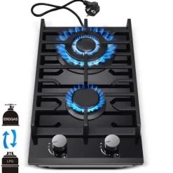 Inbyggd Gaskök, Dubbelbränsle Stöd, Lätt att Rengöra Glaslock, Elektronisk Tändning