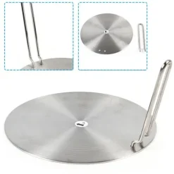 Portabla Spisar-Induktionsadapterplatta - Värmefördelare - Rostfritt stål - Avtagbart handtag - 24 cm - Universell - Silver