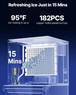 Industriell ismaskin - Ismaskinshuvud - 181 kg/dygn - Rostfritt stål - Självrengöring - Tjockleksjustering - Endast huvud