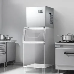 Industriell ismaskin - Ismaskinshuvud - 181 kg/dygn - Rostfritt stål - Självrengöring - Tjockleksjustering - Endast huvud