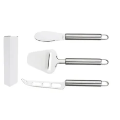 INF Ostknivsset i rostfritt stål, 3-delat set med ostspridare och smörknivar