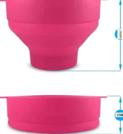 Popcornmaskiner-INF Popcornskål silikon hopfällbar Rosa