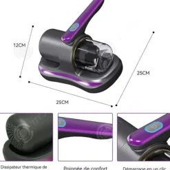 Handdammsugare-INN Anti-mite dammsugare ABS sladdlös handdammsugare för dammsugning av kvalster på madrasser och soffor handhållen dammsugare