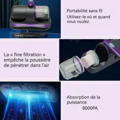 Handdammsugare-INN Anti-mite dammsugare ABS sladdlös handdammsugare för dammsugning av kvalster på madrasser och soffor handhållen dammsugare