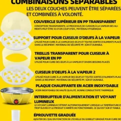 INN Äggkokare 220v elektrisk äggkokare 350w ångkokt äggkräm ångad ris ångad majs multifunktionell