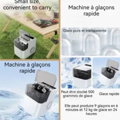 Ismaskiner-INN Ismaskin 165W 29x23x28cm Kapacitet för islagring 500g Olika storlekar på is tillgängliga Passar för familj