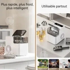 Ismaskiner-INN Ismaskin 165W 29x23x28cm Kapacitet för islagring 500g Olika storlekar på is tillgängliga Passar för familj