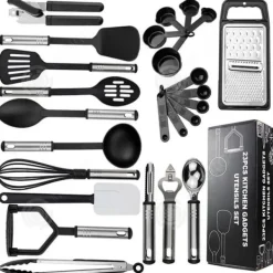 Köksutrustningsset-INN Köksredskap 25 st Köksredskap Sked Silikon Nylon Köksredskap Suspensio Hål Design