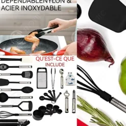 Köksutrustningsset-INN Köksredskap 25 st Köksredskap Sked Silikon Nylon Köksredskap Suspensio Hål Design