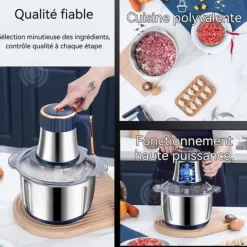 INN Köttkvarn 5L 5 hastigheter 6 blad multifunktionell köttkvarn i rostfritt stål köttkross hemma hög effekt