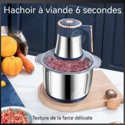INN Köttkvarn 5L 5 hastigheter 6 blad multifunktionell köttkvarn i rostfritt stål köttkross hemma hög effekt